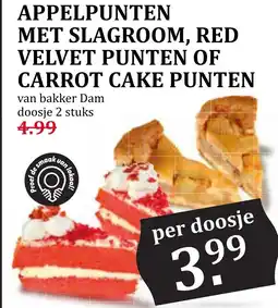 Coop APPELPUNTEN MET SLAGROOM, RED VELVET PUNTEN OF CARROT CAKE PUNTEN aanbieding