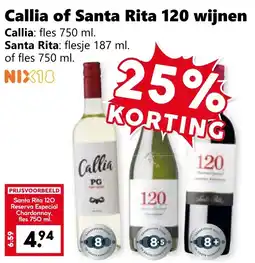 Coop Callia of Santa Rita 120 wijnen aanbieding
