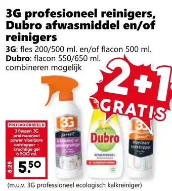 Coop 3G profesioneel reinigers, Dubro afwasmiddel en/of reinigers aanbieding