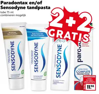 Coop Paradontax en/of Sensodyne tandpasta aanbieding