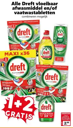 Coop Alle Dreft vloeibaar afwasmiddel en/of vaatwastabletten aanbieding