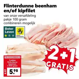 Coop Flinterdunne beenham en/of kipfilet aanbieding