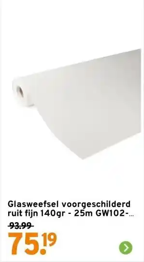 GAMMA Glasweefsel voorgeschilderd ruit fijn 140gr - 25m GW102-25 aanbieding