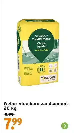 GAMMA Weber vloeibare zandcement 20 kg aanbieding