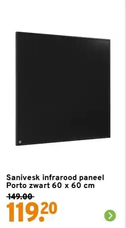 GAMMA Sanivesk infrarood paneel Porto zwart 60 x 60 cm aanbieding