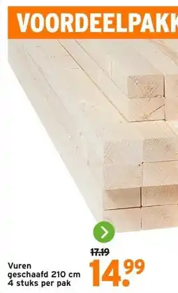 GAMMA Vuren geschaafd 210 cm aanbieding
