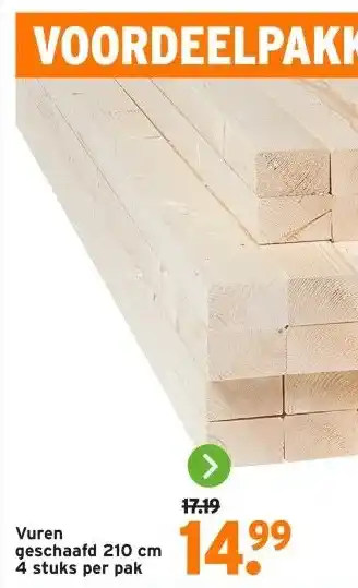 GAMMA Vuren geschaafd 210 cm aanbieding