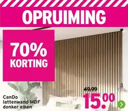 GAMMA CanDo lattenwand MDF donker eiken aanbieding