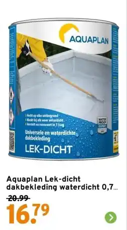 GAMMA Aquaplan Lek-dicht dakbekleding waterdicht 0,75 liter aanbieding