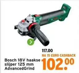 GAMMA Bosch 18V haakse slijper 125 mm AdvancedGrind aanbieding