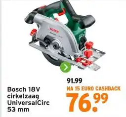 GAMMA Bosch 18V cirkelzaag UniversalCirc aanbieding