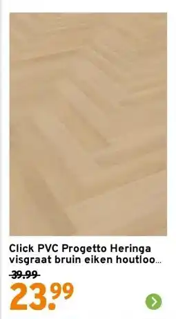 GAMMA Click PVC Progetto Heringa visgraat bruin eiken houtlook - rechte stroken aanbieding