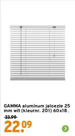 GAMMA GAMMA aluminum jaloezie 25 mm wit (kleurnr. 201) 60x180 cm (bxh) aanbieding