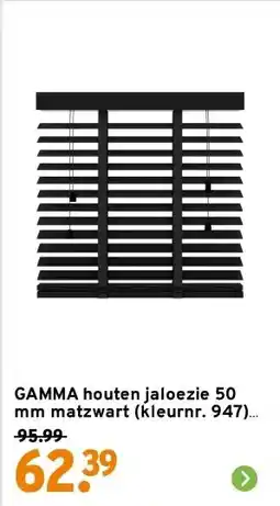 GAMMA GAMMA houten jaloezie 50 mm matzwart (kleurnr. 947) 60x180 cm (bxh) aanbieding