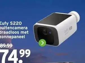 GAMMA Eufy S220 buitencamera draadloos met zonnepaneel aanbieding