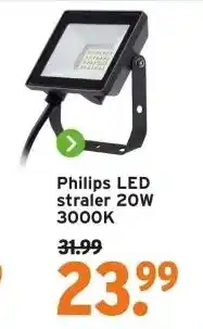 GAMMA Philips LED straler 20W 3000K aanbieding