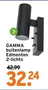 GAMMA GAMMA buitenlamp Edmonton 2-lichts aanbieding