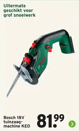 GAMMA Bosch 18V tuinzaag- machine KEO aanbieding