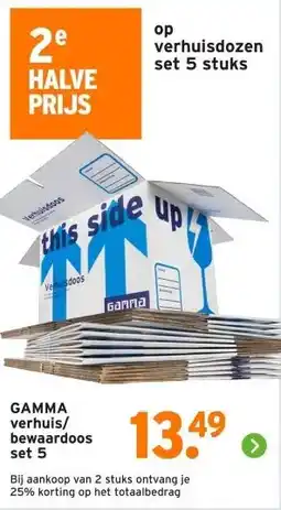 GAMMA GAMMA verhuis/ bewaardoos set 5 aanbieding