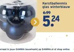 GAMMA Kerstballenmix glas winterblauw aanbieding