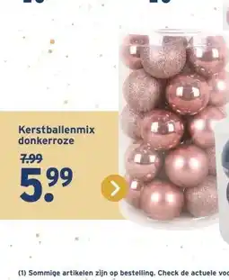 GAMMA Kerstballenmix donkerroze aanbieding