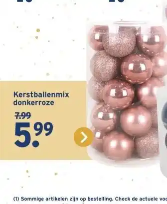GAMMA Kerstballenmix donkerroze aanbieding