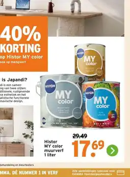 GAMMA Histor MY color muurverf aanbieding