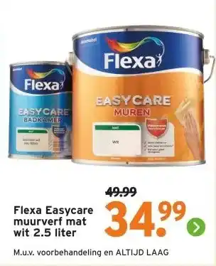 GAMMA Flexa Easycare muurverf mat wit aanbieding