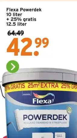 GAMMA Flexa Powerdek 10 liter+ 25% gratis aanbieding