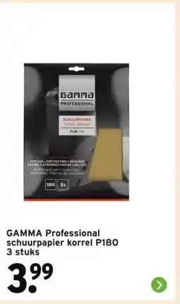 GAMMA GAMMA Professional schuurpapier korrel P180 aanbieding