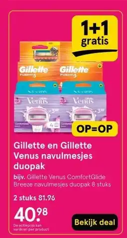 Etos Gillette en Gillette Venus navulmesjes duopak aanbieding