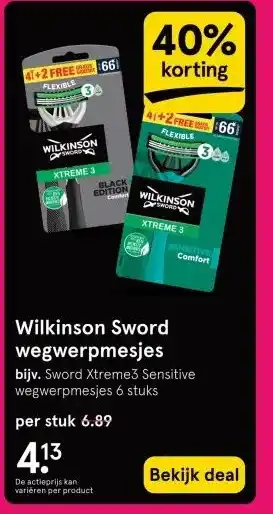 Etos Wilkinson Sword wegwerpmesjes aanbieding