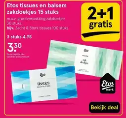 Etos Etos tissues en balsem zakdoekjes 15 stuks aanbieding