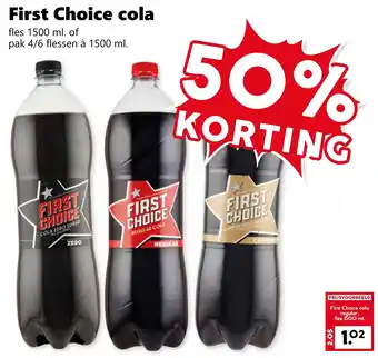 Coop First Choice cola aanbieding