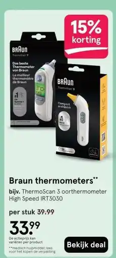 Etos Braun thermometers aanbieding