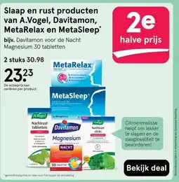 Etos Slaap en rust producten van A.Vogel, Davitamon, MetaRelax en MetaSleep aanbieding