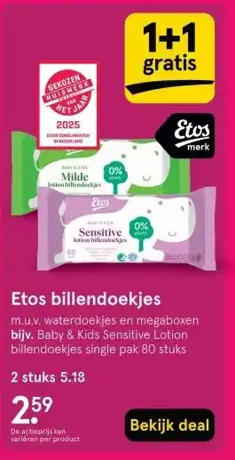 Etos Etos billendoekjes aanbieding
