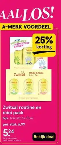 Etos Zwitsal routine en mini pack aanbieding