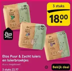 Etos Etos Puur & Zacht luiers en luierbroekjes aanbieding