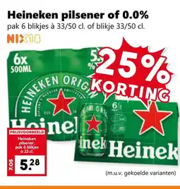 Coop Heineken pilsener of 0.0% aanbieding