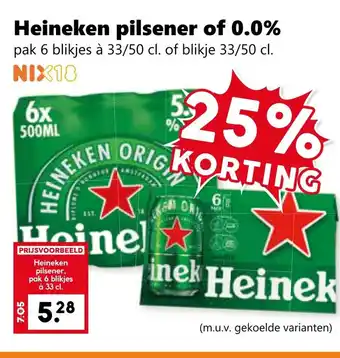 Coop Heineken pilsener of 0.0% aanbieding