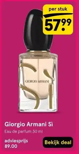 Etos Giorgio Armani Sì aanbieding