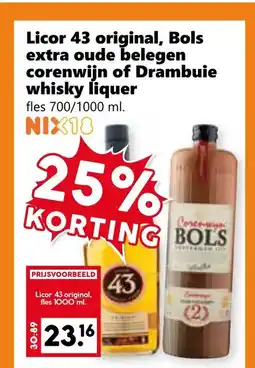 Coop Licor 43 original, Bols extra oude belegen corenwijn of Drambuie whisky liquer aanbieding