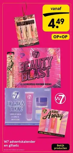 Etos W7 adventskalender en gifsets aanbieding