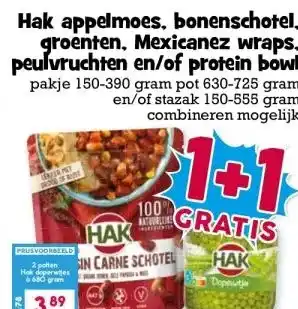 Boon`s Markt Hak appelmoes, bonenschotel. groenten, Mexicanez wraps. peulvruchten en/of protein bowl aanbieding