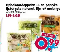 Boon`s Markt Opbakaardappelen ui en paprika. ijsbergsla naturel, fijn of melange aanbieding
