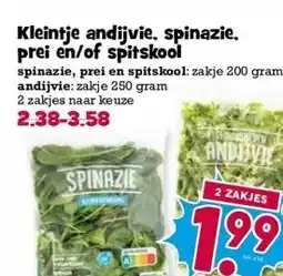 Boon`s Markt Kleintje andijvie, spinazie. prei en/of spitskool aanbieding