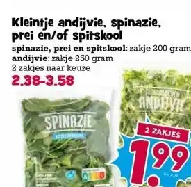 Boon`s Markt Kleintje andijvie, spinazie. prei en/of spitskool aanbieding