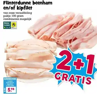 Boon`s Markt Flinterdunne beenham en/of kipfilet aanbieding