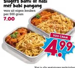 Boon`s Markt Slagers bami of nasi met babi pangang aanbieding